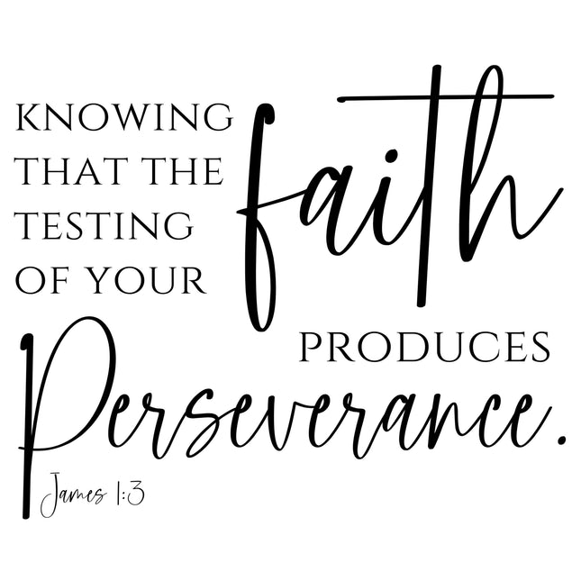 James 1:3 Scripture 100% Cotton Fabric Panel Block DI614