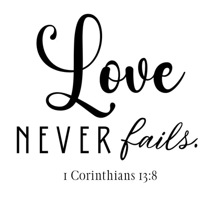 Corinthians 13:8 Scripture 100% Cotton Fabric Panel Block DI629