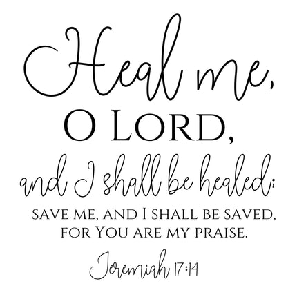 Jeremiah 17:14 Scripture 100% Cotton Fabric Panel Block DI637