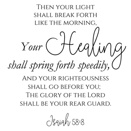 Isaiah 58:8 Scripture 100% Cotton Fabric Panel Block DI638