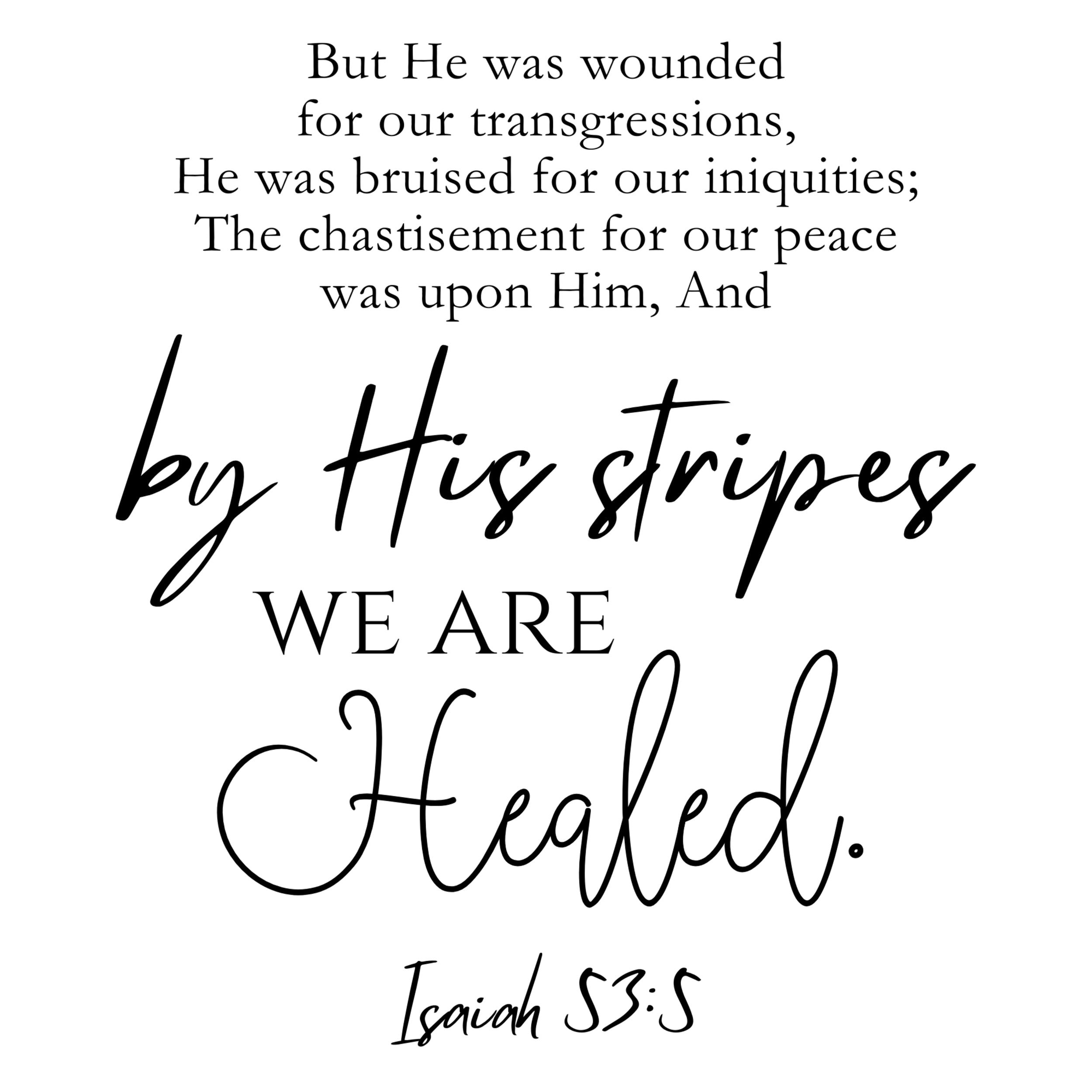 Isaiah 53:5 Scripture 100% Cotton Fabric Panel Block DI639 – Saphie's ...