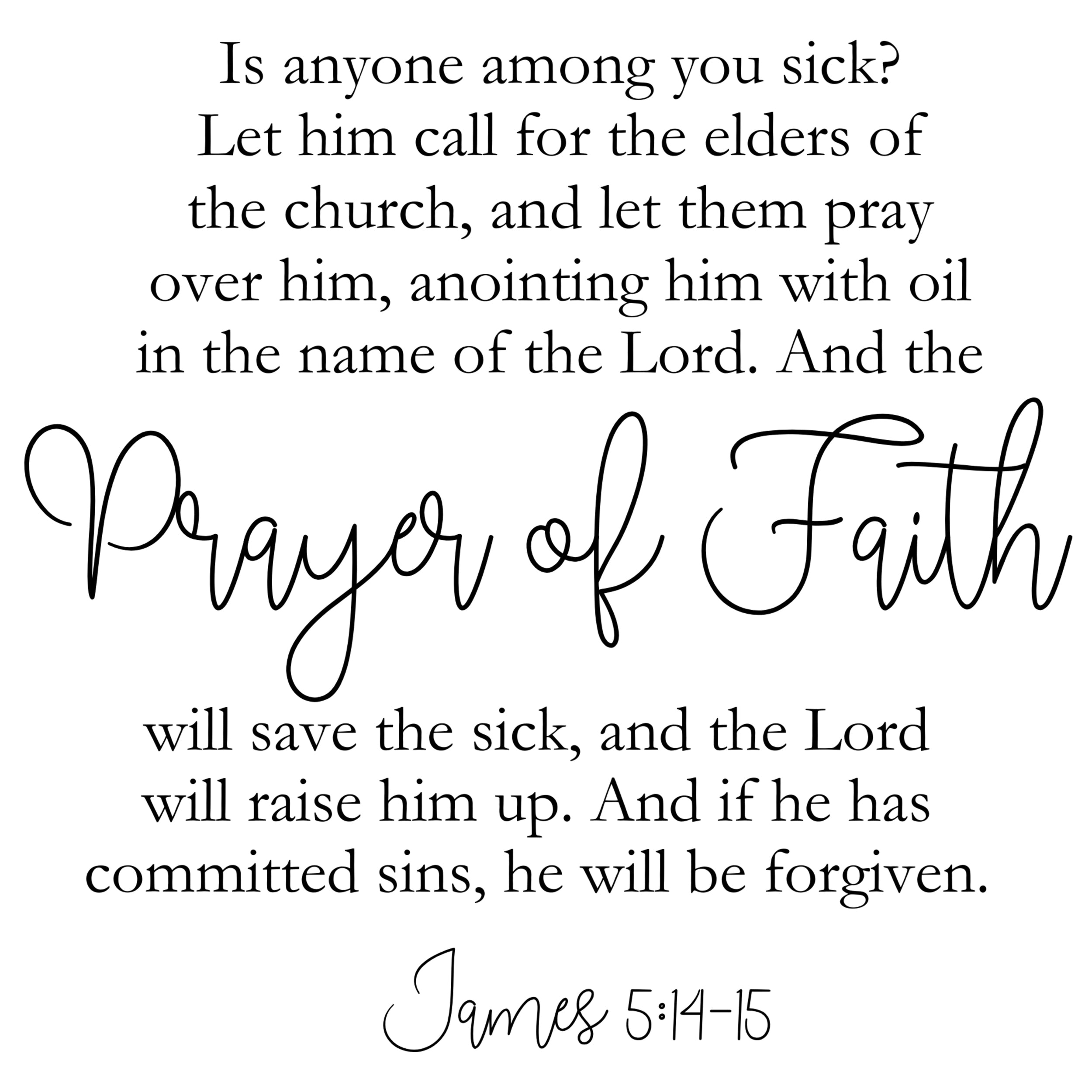James 5:14-15 Scripture 100% Cotton Fabric Panel Block | Quilting Sewi ...