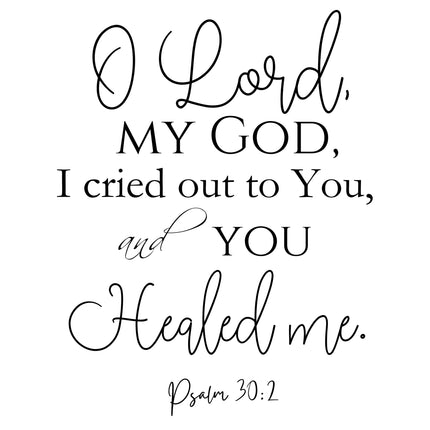 Psalm 30:2 Scripture 100% Cotton Fabric Panel Block DI643