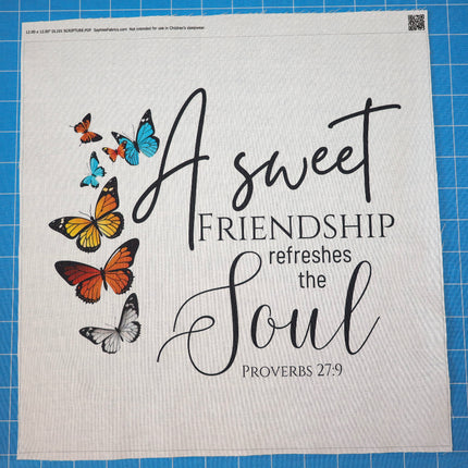 scripture fabric panel