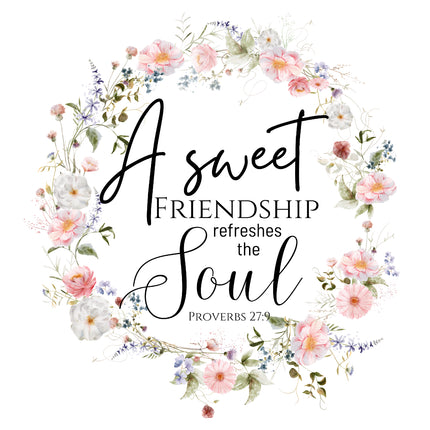 Proverbs 27:9 Scripture 100% Cotton Fabric Panel Block DL1018