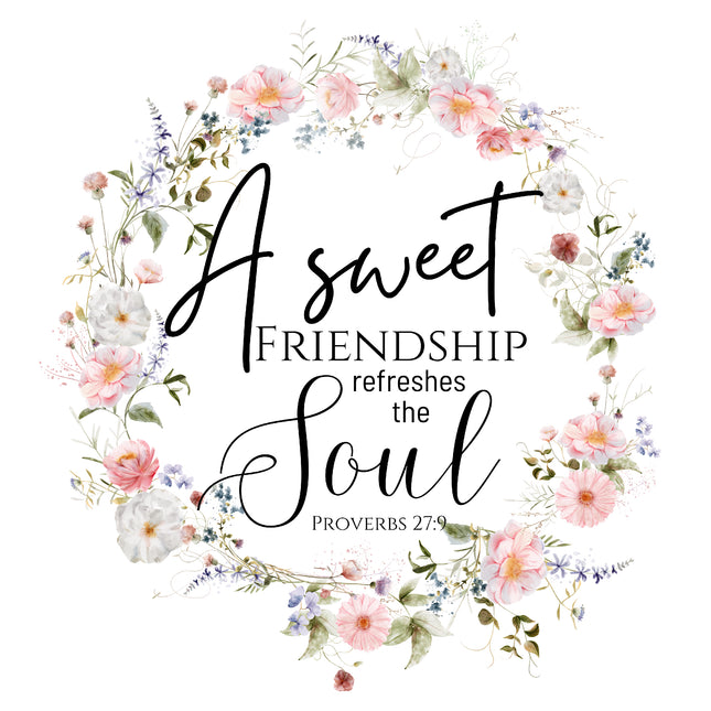 Proverbs 27:9 Scripture 100% Cotton Fabric Panel Block DL1018