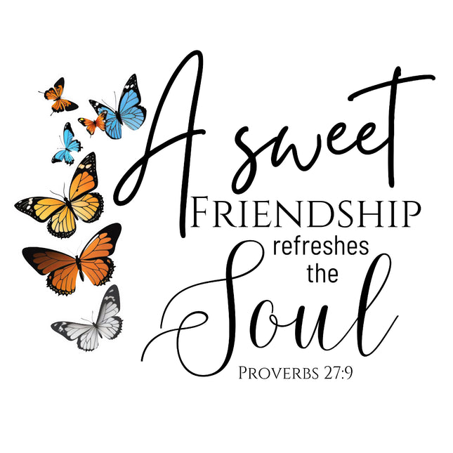 Proverbs 27:9 Friendship 100% Cotton Fabric Panel Block DL101