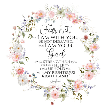 Isaiah 41:10 Scripture 100% Cotton Fabric Panel Block DL1025