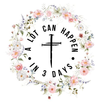 A Lot Can Happen in Three Days 100% Cotton Fabric Panel Block DL1026