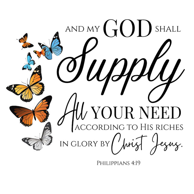 Philippians 4:19 Friendship 100% Cotton Fabric Panel Block DL102