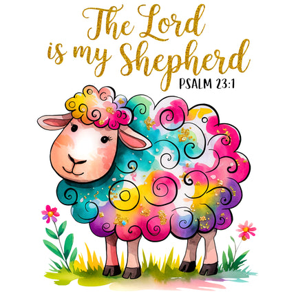 Lord is my Shepherd 100% Cotton Fabric Panel Block E2325