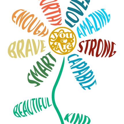 You Are 100% Cotton Fabric Panel Block E2328