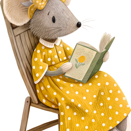 Lemon Mouse 100% Cotton Fabric Panel Block EE1000