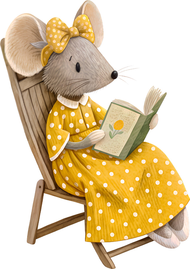 Lemon Mouse 100% Cotton Fabric Panel Block EE1000