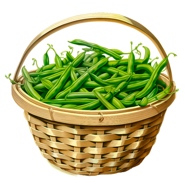 Green Beans in Basket 100% Cotton Fabric Panel Block EE1116
