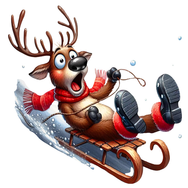 Humor Reindeer 100% Cotton Fabric Panel Block EE1138