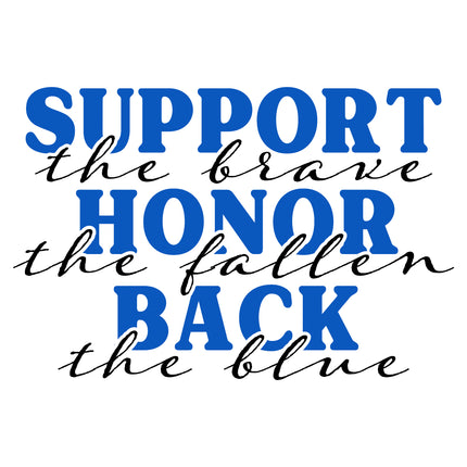 Police Support Honor The Brave 100% Cotton Fabric Panel Block EE1300