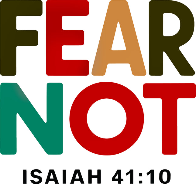 Isaiah 41:10 Fear Not 100% Cotton Fabric Panel Block EE1304