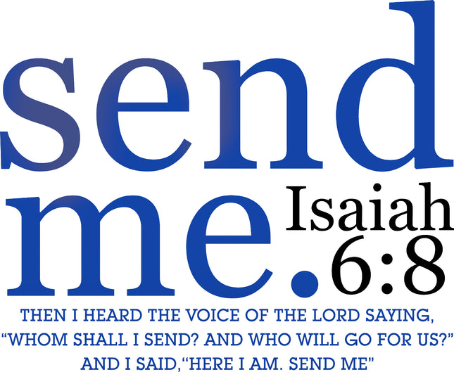 Isaiah 6:8 Send Me 100% Cotton Fabric Panel Block EE1308