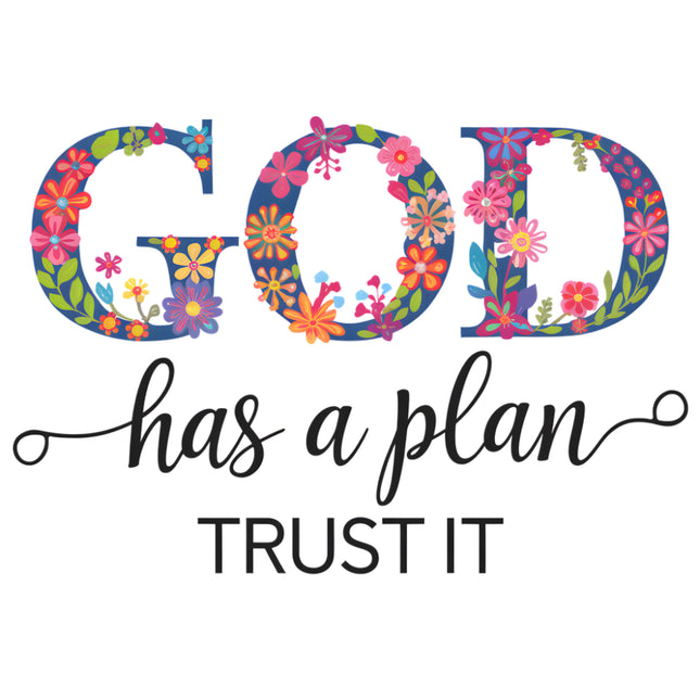 God Has A Plan Trust It 100% Cotton Fabric Panel Block EE1310