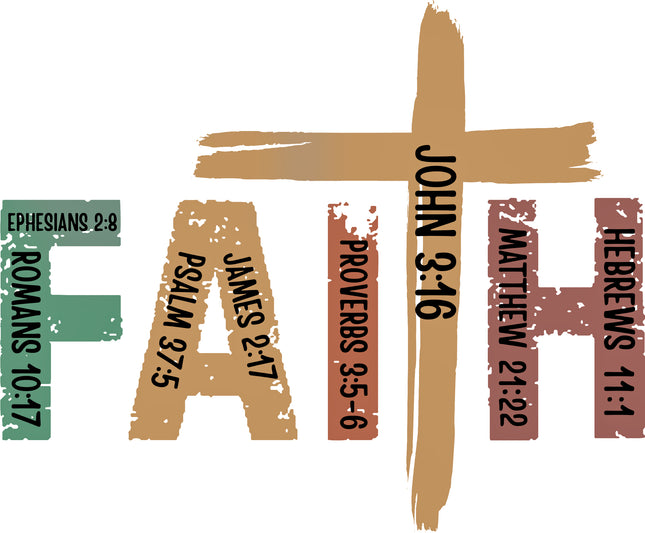 Faith 100% Cotton Fabric Panel Block EE1313