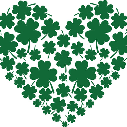 Clover Shamrock Heart 100% Cotton Fabric Panel Block EE1320