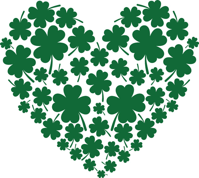 Clover Shamrock Heart 100% Cotton Fabric Panel Block EE1320