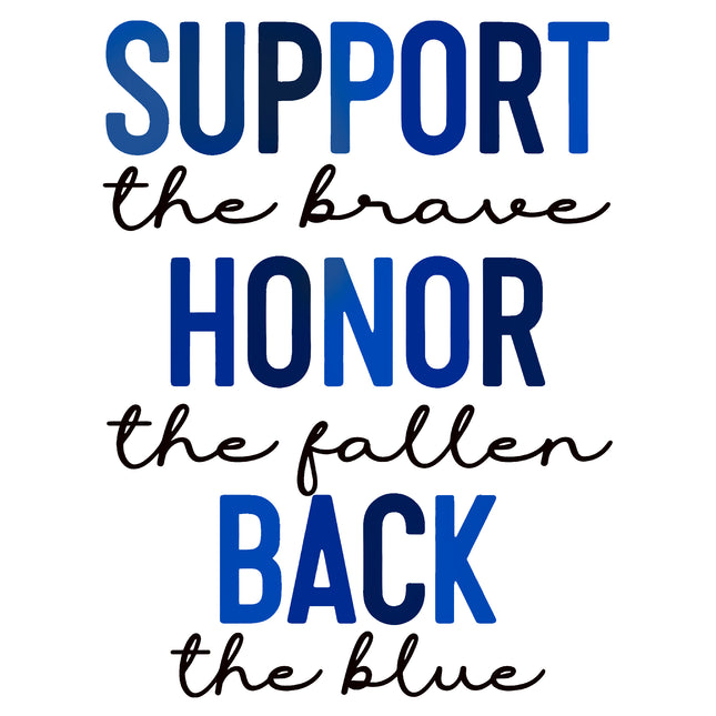 Police Support Honor The Brave 100% Cotton Fabric Panel Block EE1501