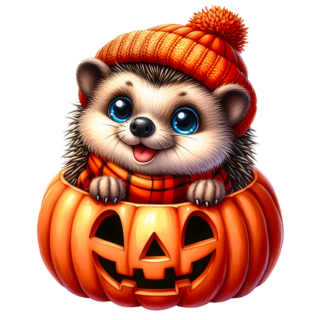 Halloween Hedgehog 100% Cotton Fabric Panel Block EE1586