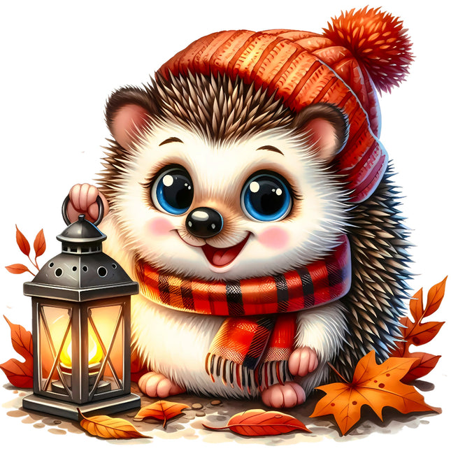 Cartoon hedgehog quilt panel