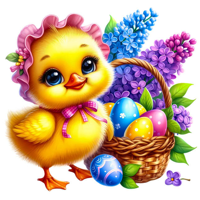 Easter Chick 100% Cotton Fabric Panel Block EE1616