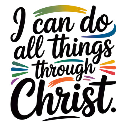 I Can Do All Things Through Christ 100% Cotton Fabric Panel Block EE16421