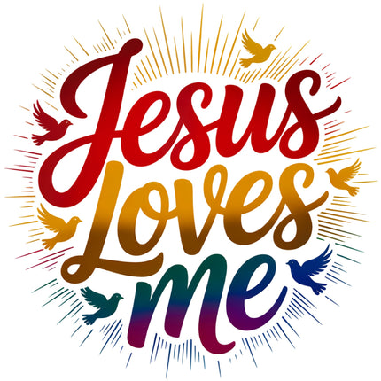 Jesus Loves Me 100% Cotton Fabric Panel Block EE16431