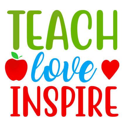 Teacher Teach Love Inspire 100% Cotton Fabric Panel Block EE16541