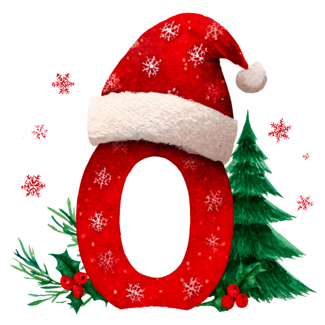 Christmas Letter O 100% Cotton Fabric Panel Block EE1820