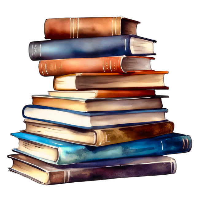 Stack of Books 100% Cotton Fabric Panel Block EE1835