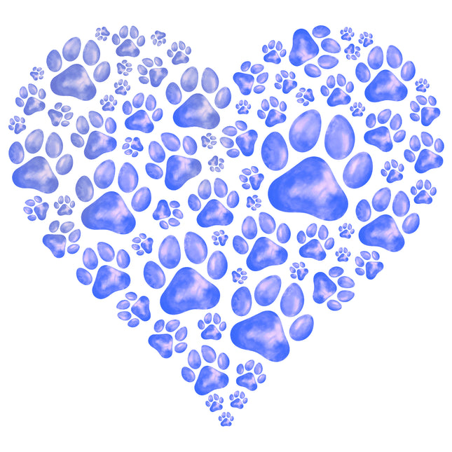 Cat/Dog Paw Print Heart 100% Cotton Fabric Panel Block EE1857