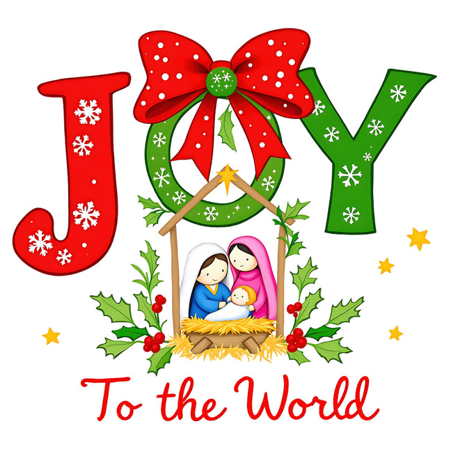 Joy to the World 100% Cotton Fabric Panel Block EE1913