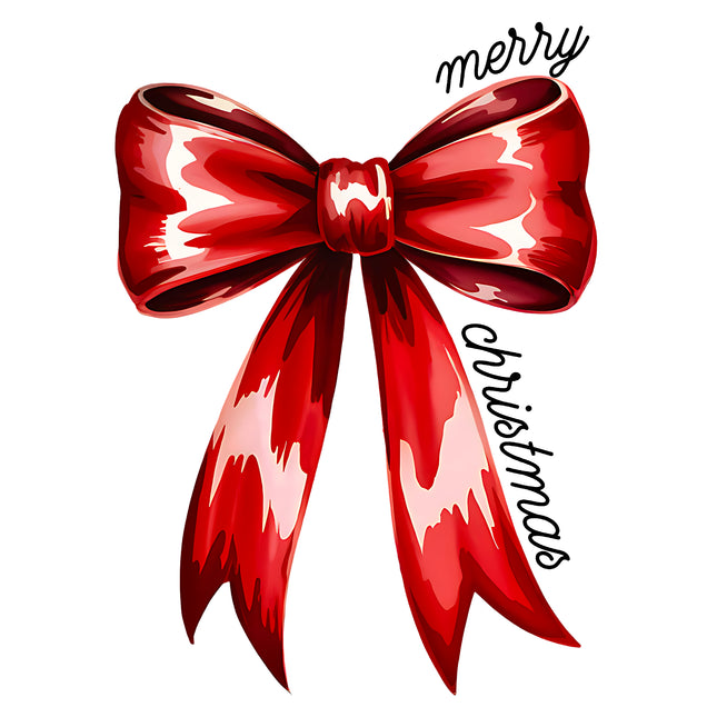 Merry Christmas Bow 100% Cotton Fabric Panel Block EE1920