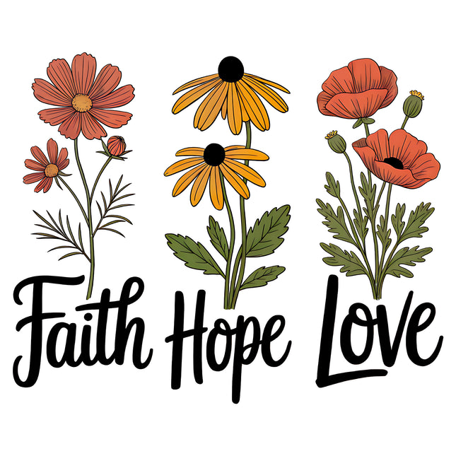 Faith Hope Love 100% Cotton Fabric Panel Block EE1921