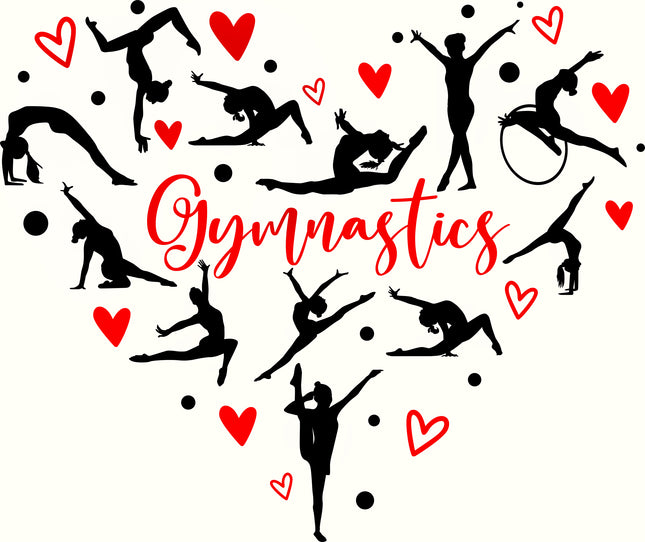 Gymnast Gymnastics Heart 100% Cotton Fabric Panel Block EE22021