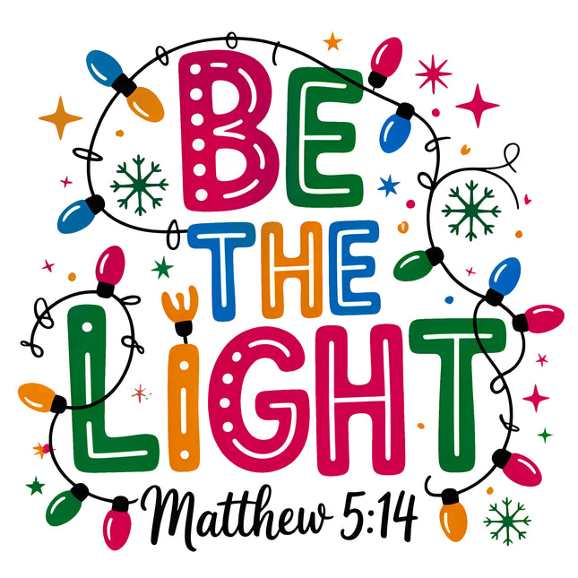 Matthew 5:14 Be the Light 100% Cotton Fabric Panel Block EE2203