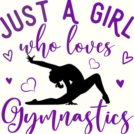 Purple Love Gymnastics 100% Cotton Fabric Panel Block EE2203