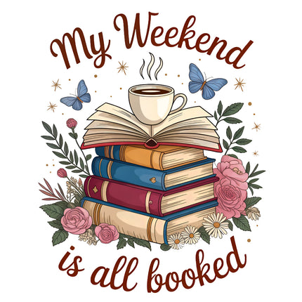 My Weekend is Booked 100% Cotton Fabric Panel Block EE2204