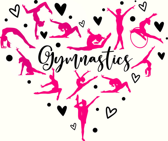 Gymnastics Heart 100% Cotton Fabric Panel Block EE2206