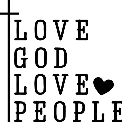 Love God Love People 100% Cotton Fabric Panel Block EE2207