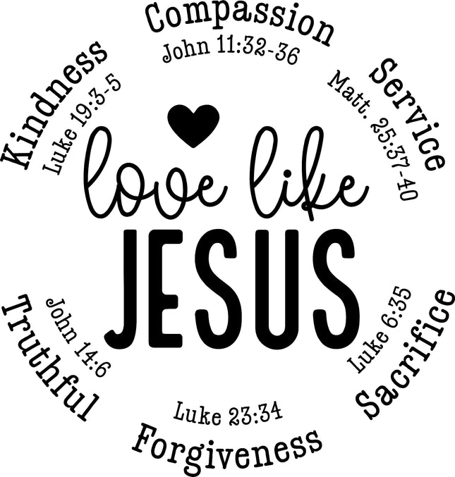 Love Like Jesus 100% Cotton Fabric Panel Block EE2208