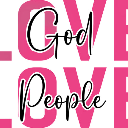 Love God Love People 100% Cotton Fabric Panel Block EE2210
