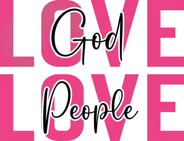 Love God Love People 100% Cotton Fabric Panel Block EE2210