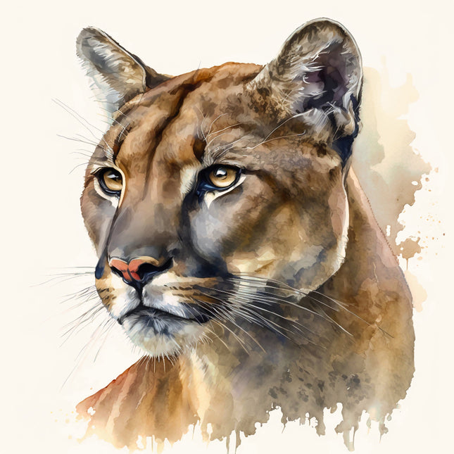 mountain lion's head fabric panel